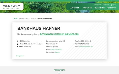 Bankhaus Hafner Banken aus Augsburg in der ...
