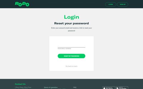 Reset your password - Rodo
