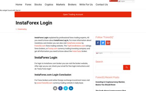 InstaForex Login - ForexSQ