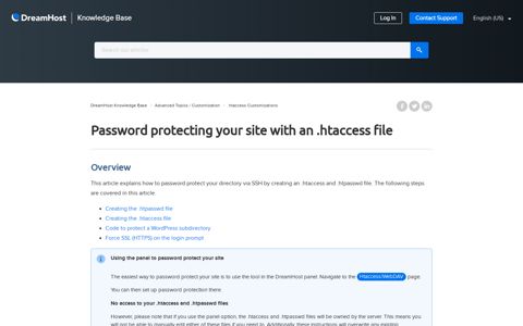 Password protecting your site with an .htaccess file ...