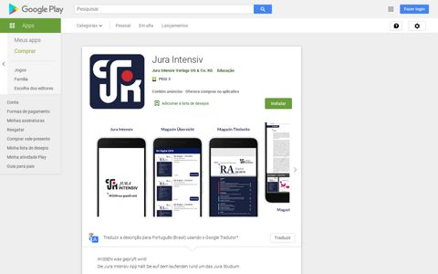 Jura Intensiv – Apps no Google Play