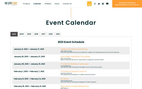 Event Calendar | Health Talks Online