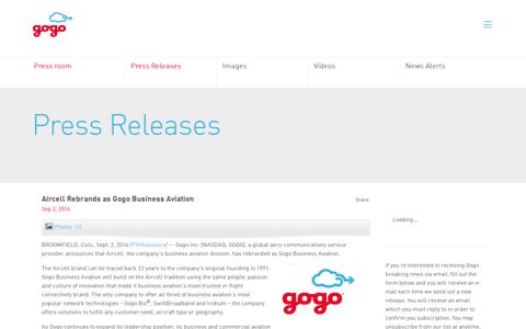 Aircell Rebrands as Gogo Business Aviation - Sep 2, 2014
