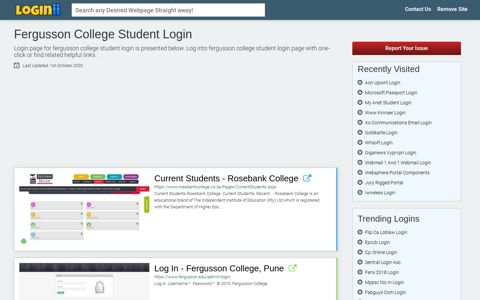 Fergusson College Student Login - Loginii.com