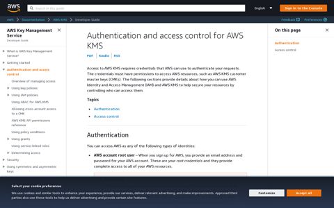 Authentication and access control for AWS KMS - AWS Key ...