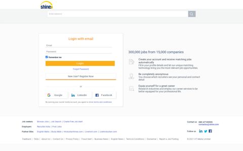 Login Shine.com | Search & Apply Jobs Online in India
