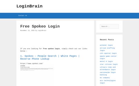 free spokeo login - LoginBrain