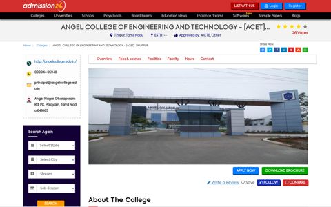 ANGEL COLLEGE OF ENGINEERING AND TECHNOLOGY ...
