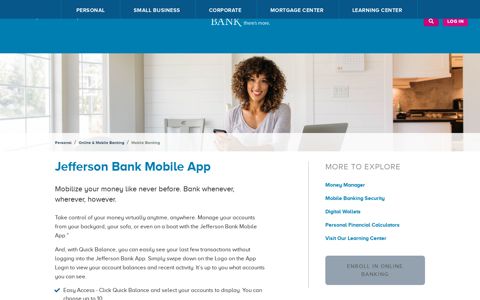 Jefferson Bank's Mobile App | Mobile Banking