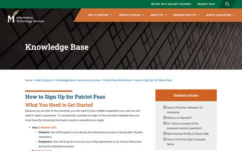 How to Sign Up for Patriot Pass - Information Technology ...