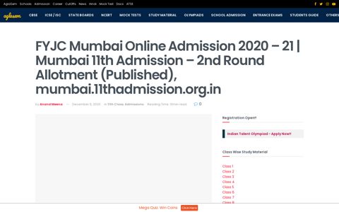FYJC Mumbai Online Admission 2020 - 21 | Mumbai 11th ...