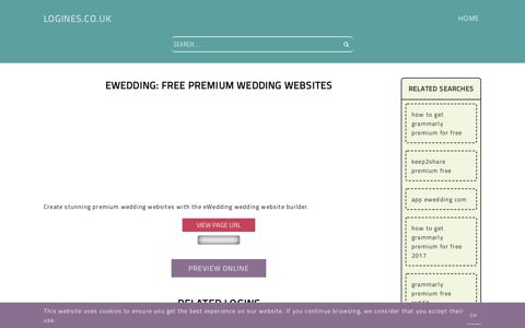eWedding: Free Premium Wedding Websites - General Information ...