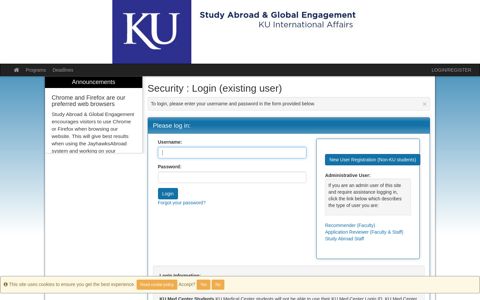 Security > Login (existing user) > Study Abroad & Global ...