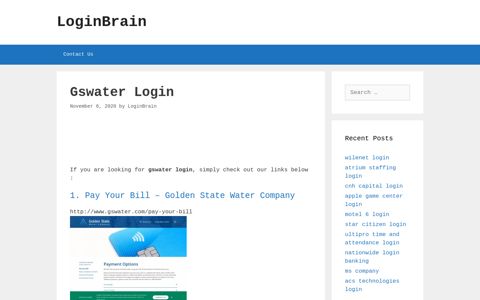 Gswater - Pay Your Bill - Golden State Water Company - LoginBrain