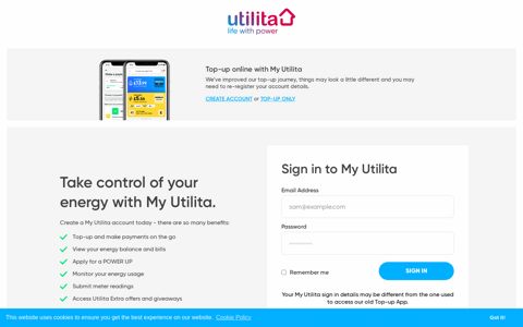 My Utilita: Sign In