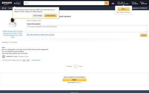 How do I reset password on eyecloud camera - Amazon.com ...