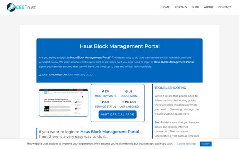 Haus Block Management Portal - Find Official Portal - CEE Trust