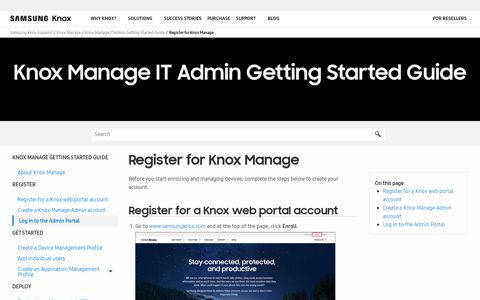 Register for a Knox Manage account | Samsung Knox