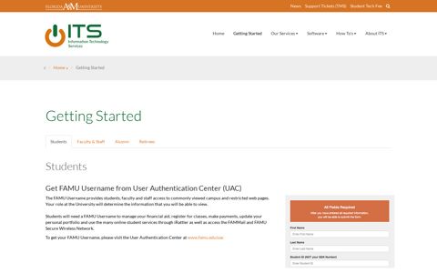 Getting Started - Information Technology Services - FAMU ITS