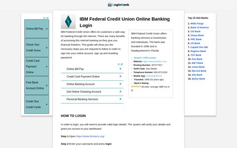 IBM Federal Credit Union Online Banking Login ⋆ Login Bank