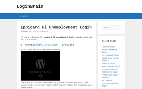 eppicard fl unemployment login - LoginBrain