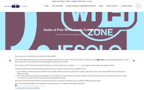 Guida al Free Wi-Fi Jesolo Connected - Federconsorzi Arenili