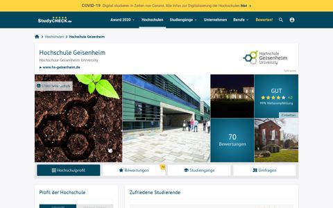 Hochschule Geisenheim - 71 Bewertungen zum Studium