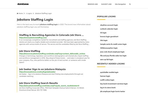 Jobstore Staffing Login ❤️ One Click Access - iLoveLogin