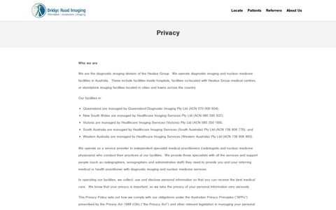 Privacy | Bridge Road Imaging