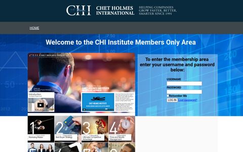 New Institute Login Page - Chet Holmes International