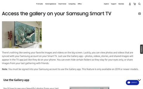 Access the gallery on your Samsung Smart TV