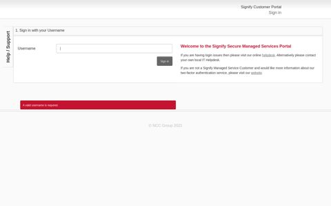 Signify Customer Portal - Log in - Two-Factor Authentication