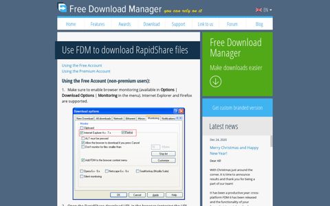 Use FDM to download RapidShare files - Free Download ...