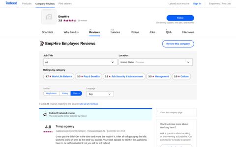 Working at EmpHire: Employee Reviews | Indeed.com