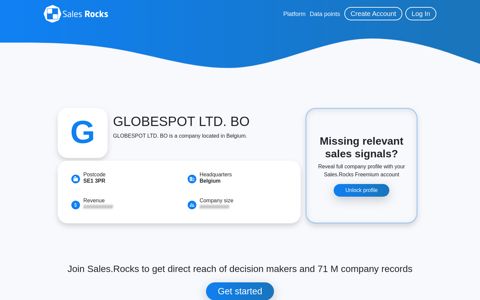 GLOBESPOT LTD. BO - Belgium - Sales.Rocks