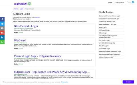 Kidguard Login Kids Defend - Login - http://users.kidguard.co ...