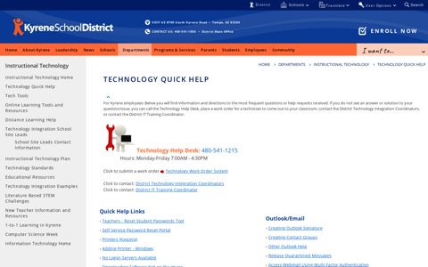 Technology Quick Help - Kyrene School District