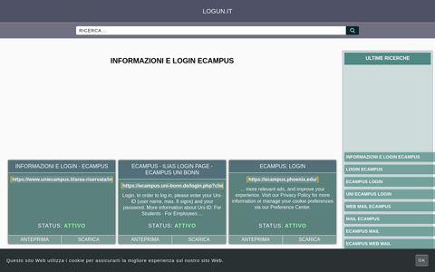 informazioni e login ecampus - Panoramica generale di accesso ...