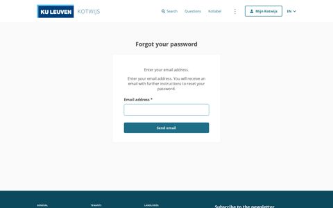 Forgot your password | Kotwijs