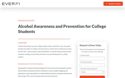 Higher Education - Alcohol Awareness and ... - EverFi