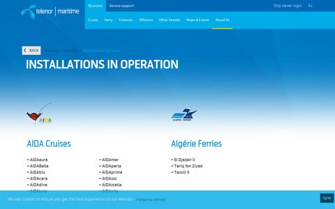 Installations in Operation | Telenor Maritime