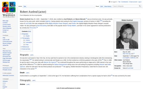Robert Axelrod (actor) - Wikipedia