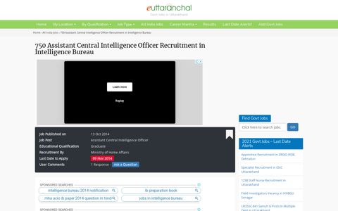 ACIO Grade II Recruitment IB 2014 - Intelligence Bureau ACIO ...