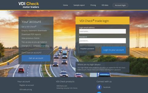 Account login - VDI Trade Check API