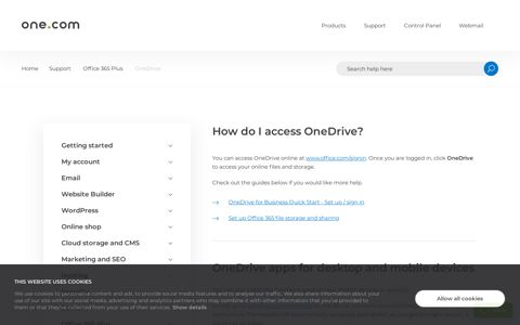 How do I access OneDrive? – Support | one.com
