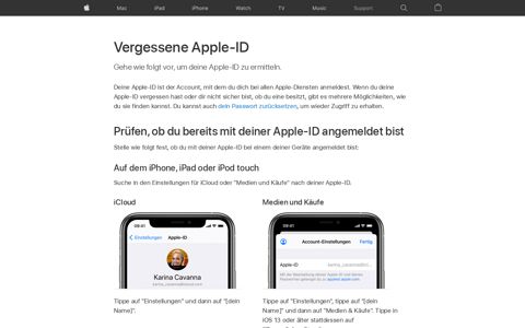 Vergessene Apple-ID - Apple Support