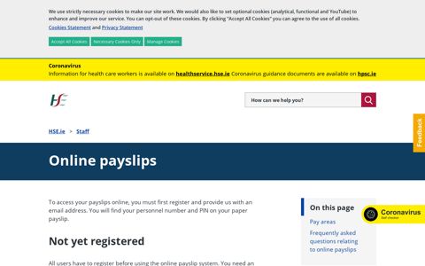 Online Payslips FAQs - HSE.ie
