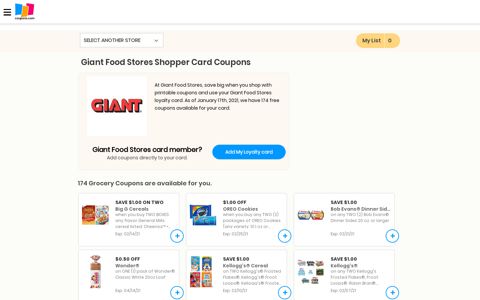 Giant Food Stores Grocery Digital Coupons & Loyalty Cards ...