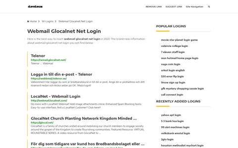 Webmail Glocalnet Net Login ❤️ One Click Access - iLoveLogin