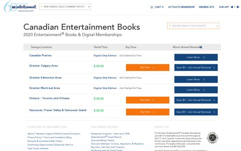 Canadian Entertainment Books – Entertainment Coupon Book